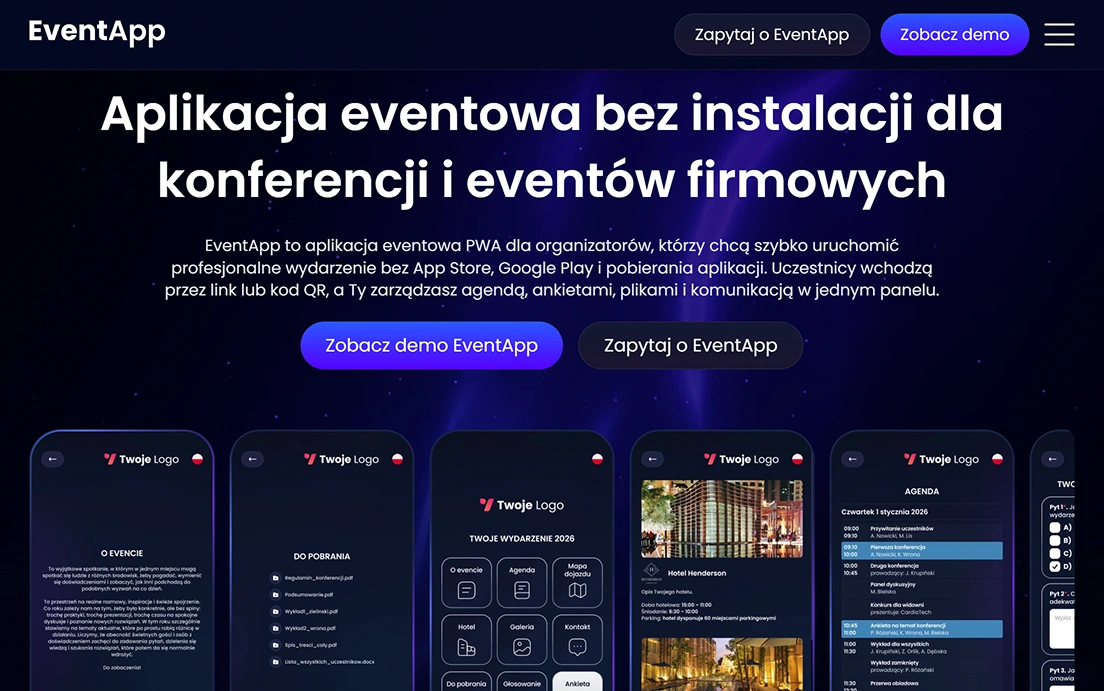 EventApp - aplikacja eventowa bez App Store i bez instalacji