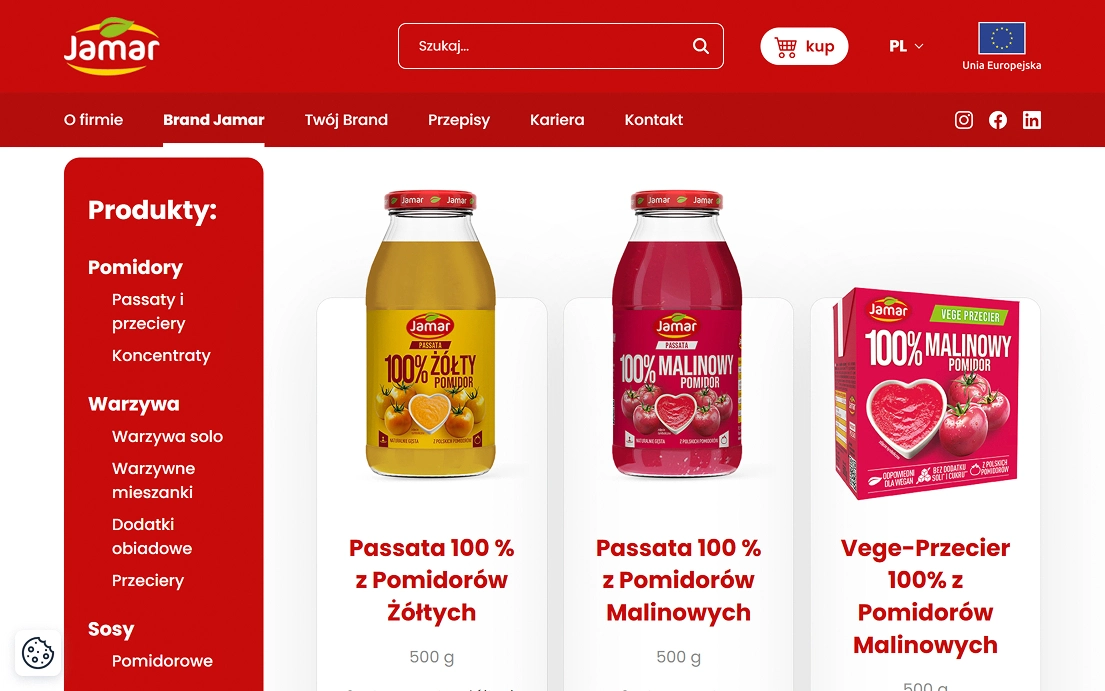 Sekcje brand Jamar i Twój Brand